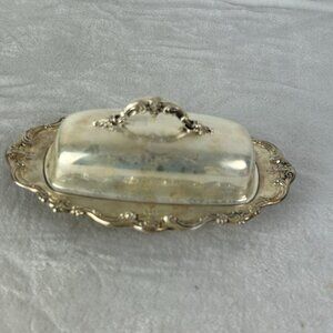 Vintage Silver Plated Baroque by Gorham Butter Dish with Cover YC-1307